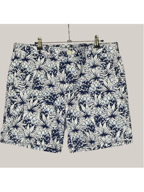 Vineyard Vines Mens Pineapple Print Shorts Blue White Stretch Size 34 Preppy #OO